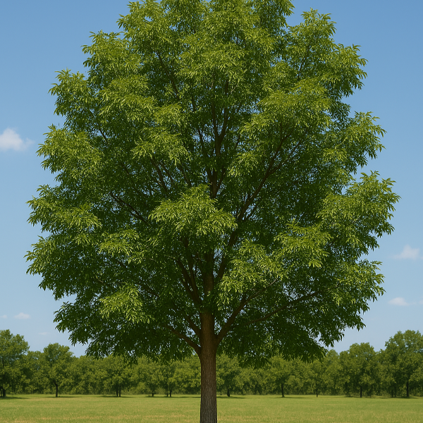 Amling pecan tree producing nuts