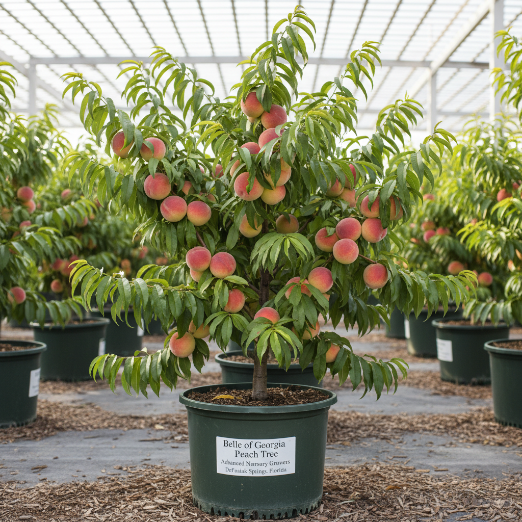 Belle of Georgia Peach Tree for sale at Advanced Nursery Growers in DeFuniak Springs Florida