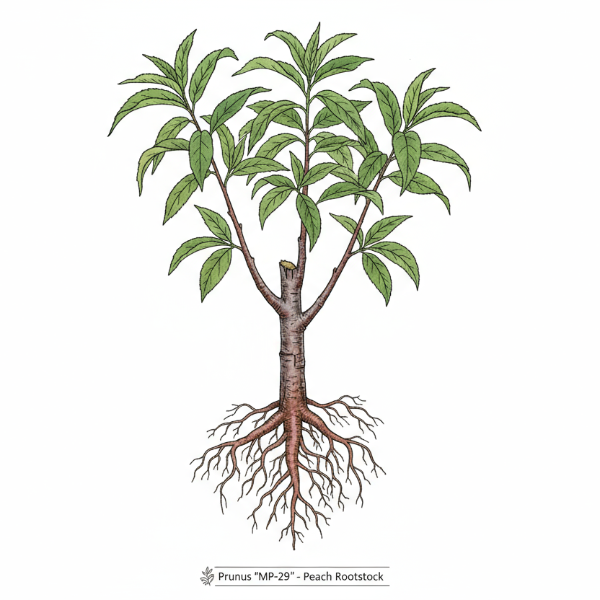 Young fruit tree rootstocks for grafting and orchard growing at Advanced Nursery Growers in DeFuniak Springs, Florida
