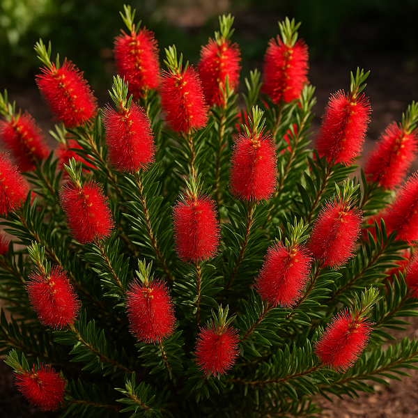 BOTTLE BRUSH MAC ARTHUR The Macarthur™ Callistemon, also known as the Bottle Brush Mac Arthur, is a desirable plant because it combines the best features of two well-loved varieties: Little John and Captain Cook. This hybrid offers an attractive and robust option for any garden.