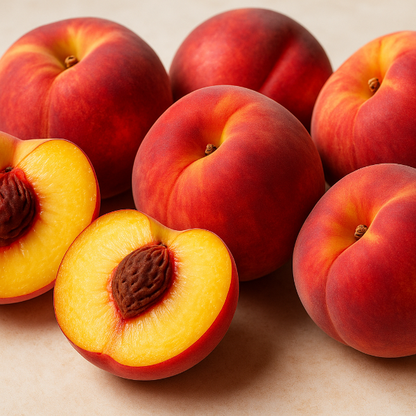 FLORIDA CREST PEACH Medium to large peaches with red skin and yellow flesh