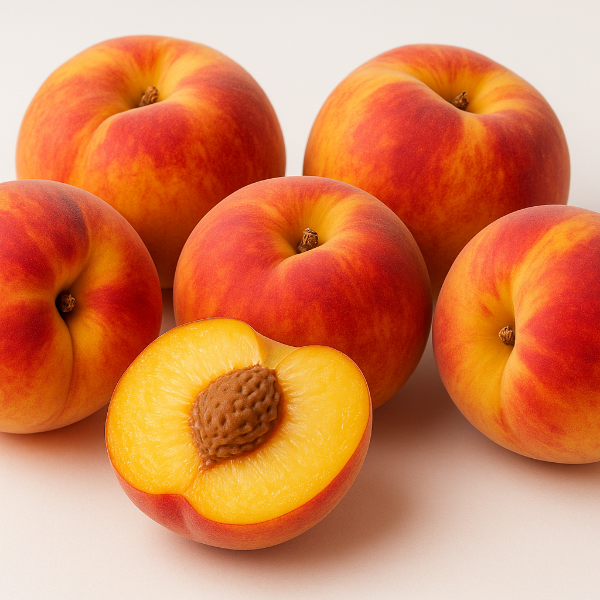 HARVESTOR PEACH edium to large golden-yellow fruit with a red blush

Juicy, sweet yellow flesh with classic peach flavor