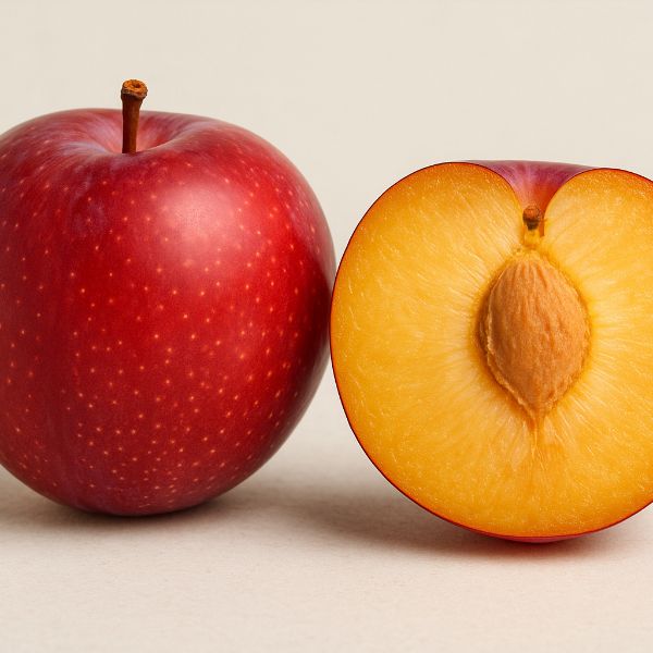 i need a picture for my website of a gulf beauty plum Medium-sized fruit with reddish skin and amber flesh.