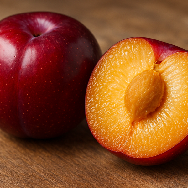  juicy fruit with amber yellow flesh and red skin BURBANK PLUM