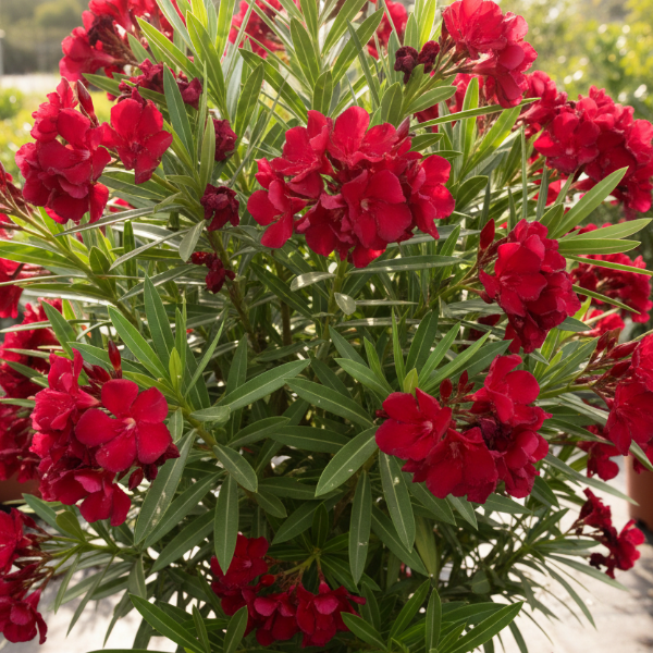 Oleander ‘Jannoch Red’ (Nerium oleander) – Red Flowering Evergreen Shrub