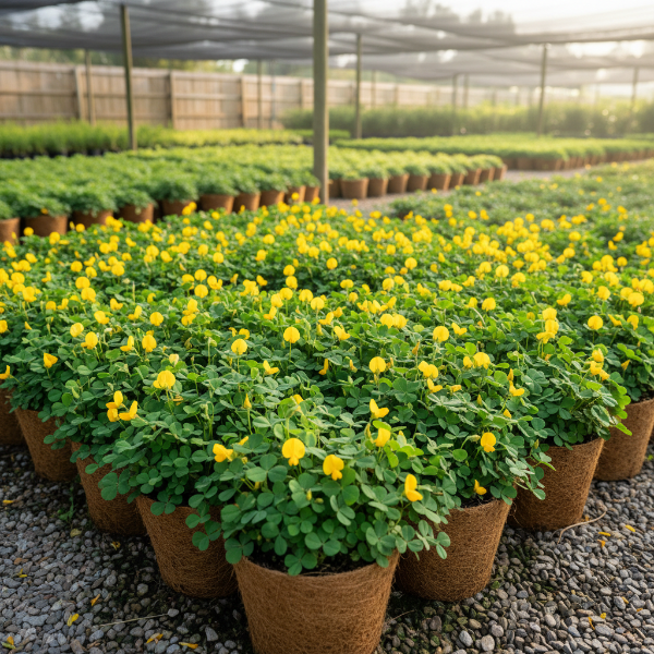 Perennial Peanut Arachis glabrata yellow flowering ground cover for sale in North Florida at Advanced Nursery Growers.