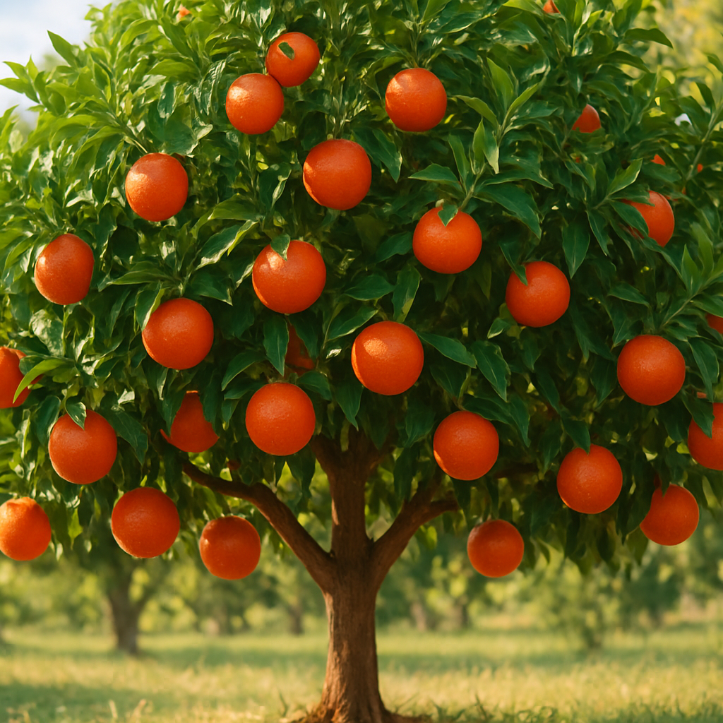 red naval orange tree