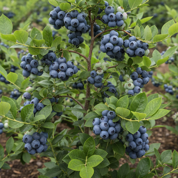 Springhigh southern highbush blueberry plant for sale at a North Florida nursery in DeFuniak Springs
