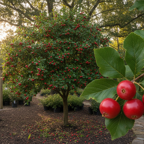 SURPRIZE MAYHAW TREE AND FRUIT