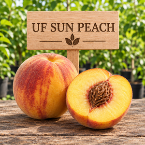 Whole and cut UF Sun Peach 